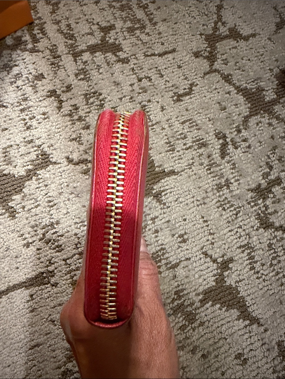 Prada Coral-Pink Saffiano Zip-Around Wallet with Gold Logo - Picture 4 of 5